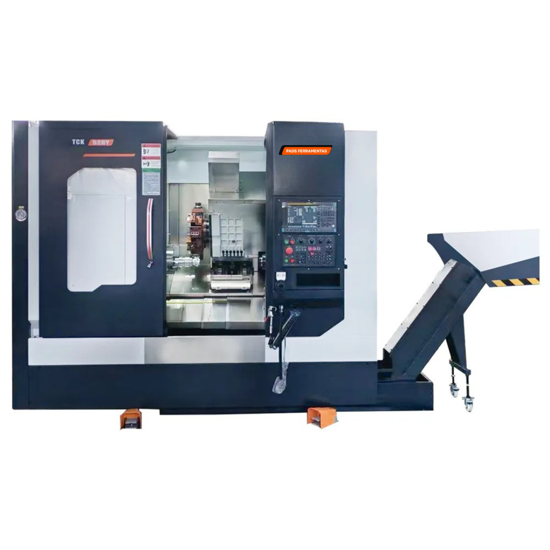 Torno CNC TCK52DY de barramento inclinado com eixo Y